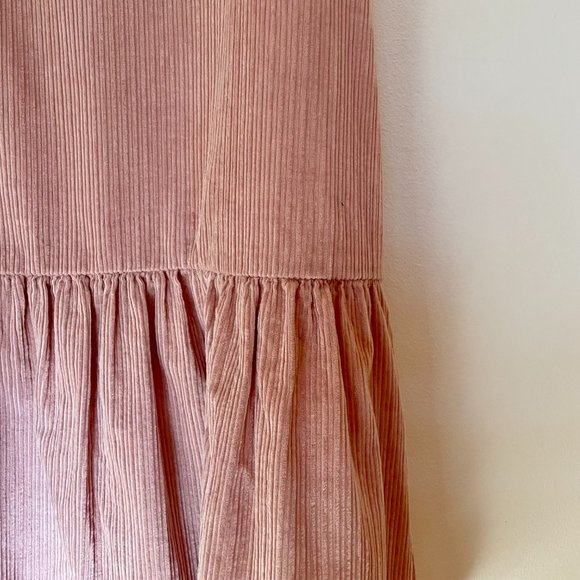 Pink Corduroy Ruffled Shift Dress - Picture 3 of 5